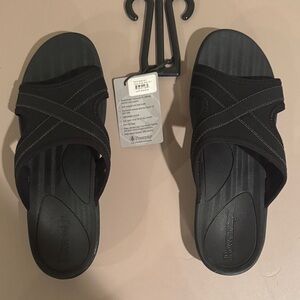 Powerstep Black Recovery Slide Sandals